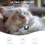 AirTag Cat Collars, Stretchy Collar with Apple AirTag Holder and Bell, Breakaway Ultra Design Elastic GPS Tracking Collars for Cats and Puppies, (7.5-12.5 Inch), Blue