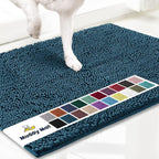 Muddy Mat® Shown on TV – Super Absorbent Door Mat Indoor, Microfiber Quick Dry Chenille Entryway Rug, Non-Slip Front Door Mat, Indoor Mats for Entryway, Machine Washable Pet Rug, Atlantic Blue 24"x36"