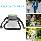 Dog Treat Pouch, 3 Ways to Wear Treat Pouches for Pet Training, Dog Training Treat Pouch with Waist Belt Shoulder Strap, Poop Bag, Collapsible Bowl, Dog Training Clicker