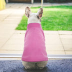 FUAMEY Dog Fleece Vest for Large Dogs,Warm Stretchy Dog Sweatshirts Pullover with Leash Hole Dogs Sweater Soft Pet Turtleneck Cozy Pet Vest Lightweight Sleeveless Pink L