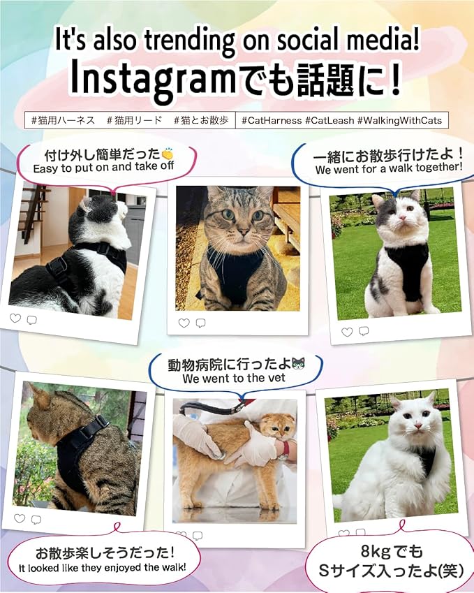 Cat Harness Escape Proof with Leash for Walking, Travel Vest Soft Chest Support, Adjustable Size, Escape Proof Soft Adjustable Vest Harnesses, Breathable, Kittens, Small Dogs (美/背縄/紅1/XS)