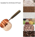 1 Cup Stainless Steel Dog Cat Food Measuring Scoop for Dry and Wet Food, Accurate Measurement for Rice, Flour, Grain (Long Handle Rose Gold)