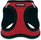 Best Pet Supplies - All Weather Mesh / Plush, Reflective, No Pull Harness for Small, Medium Dogs, Cats - Secure with Hook & Loop Fastener, Buckle, Double D-Rings - Red Plush, XS