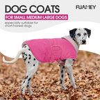 FUAMEY Winter Warm Fleece Turtleneck Jacket, Thick Waterproof Windproof Cold Weather Coats, Snowsuit Vest for Small Medium Large Dogs