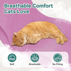 Self-Adhesive Cat Grooming Wrap, Cozy Cat Wrap for Cutting Nails, Breathable Anti-Scratch Cat Swaddle Bag for Brushing, Ear Cleaning, Dental Care, Medication, Injections,Pinkish Purple L