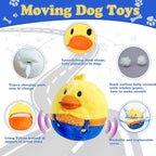 Rechargeable Interactive Moving Dog Toys, Automatic Crazy Jumping Duck for Boredom, Attractive Squeaky Plush Duck Covers A Talking Bouncing Ball with Recording Playback, Puppy Toys to Keep Them Busy