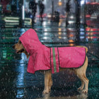 Candofly Reflective Dog Raincoat - Waterproof Dog Rain Jacket with Leash Hole, Hooded Dogs Ponch Slicker for Large Dogs (Pink, X-Large)