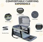 Lekereise Top-Expandable Pet Carrier - TSA Airline Approved Soft Sided Underseat Up to 12lbs Travel Carriers for Small Cats and Dogs with Locking Safety Zippers Anti-Scratch Mesh
