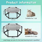 Tresbro Elevated Cat Hammock Bed, Hexagon Raised Cat Swing Bed for Indoor and Outdoor Use with Breathable Fabric & Anti-Slip Block, 20.5'' x 18'' x 9.4'' Pet Chair for Large to Small Kitty Cot
