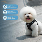 Best Pet Supplies - All Weather Mesh / Plush, Reflective, No Pull Harness for Small, Medium Dogs, Cats - Secure with Hook & Loop Fastener, Buckle, Double D-Rings - Black Plush, M