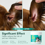 Dog Ear Cleaner Wipes - Dog Ear Infection Treatment Fast Relief from Ear Itching and Inflammation, Cat Ear Wipes Gently Remove Ear Wax Debris and Smelly (100 Pcs, Unscented)