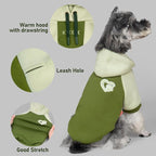 KYEESE Dog Hoodie Stretchy Warm Pet Clothes Comfort Cat Sweater Dogs Winter Coat for Cold Weather Pet Sweatshirt with Drawstring Soft Dog Clothes for Small Dogs Cat Coat with Leash Hole