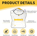 Dog Raincoat, Waterproof Reflective Dog Rain Jacket with Hooded Double Layer for Large Medium Dogs Border Collie, Husky, Samoyed, Shiba Inu - Lightweight Rainwear for Outdoor Walking