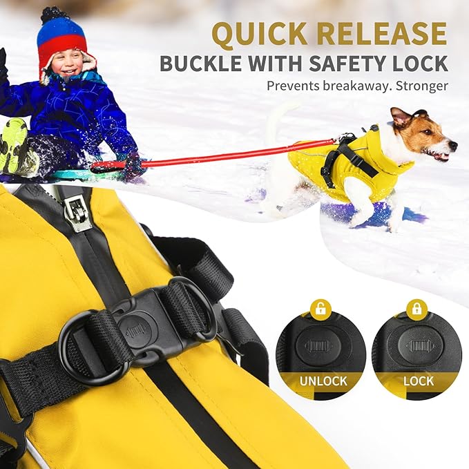 Dog Winter Coat Reflective Water-Resistant Jacket, Fleece Lined Windproof Puppy Coat with Back Zipper & D-Ring, Cold Weather Dog Coats for Small Medium Large Dogs (XXL, Orange)