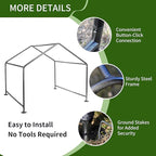 Summertrail Extra Large Dog House Outside, Dog Tent Outdoor, Big Dog Shade Shelter Doghouse Canopy with Three-Sided Mesh Windows, Sun Rain Cover for Pet Cat Livestock 4'x 4'x 3.3' Khaki