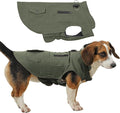 Workwear Style Dog Coats with Harness Built in for Small Dogs Windproof Warm Puppy Jacket with Storage Pockets for Cold Winter,Green XXL
