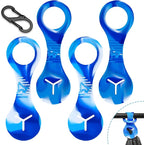 PuppyDoggy Dog Poop Bag Holder for Leash Waste Bag Carrier Dog Poop Bag Dispenser for Walking Running Bicycle Accessory 4 Pieces (Mixed Blue)