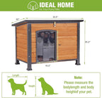 GUTINNEEN Large Outdoor Insulated Dog House Weatherproof Dog Kennel Indestructible Dog Shelter with Chew-Proof Full Metal Frame, Openable Roof for Small to Large Dog Breeds (33.5"L x 22"W x 25.2"H)