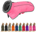 Fragralley Dog Coat Large, Waterproof Dog Jacket with Warm Fleece Lining, Adjustable Reflective Dogs Winter Coat, Turtleneck Pet Coats for Cold Weather (Pink L)