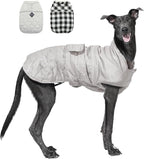 PAWZ Road Dog Winter Coat with 5 Layers Warm Material, Reversible Dog Clothes with 2 Sides, Dog Jacket Outdoor Water Repellent, (Light Beige Plaid M)