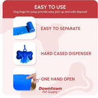 Downtown Pet Supply Poop Bags for Dogs with Dispenser, 2200 Count - Leak-Proof Dog Waste Bags and Bone-Shaped Dog Poop Bags Holder for Leash - Rainbow of Colors, 12.5" x 8.5"