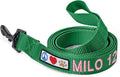 Pawtitas Personalized Dog Leash - Embroidered Custom Leash with Pet Name & Phone Number, 6 ft Long, Extra Small, Lush Green