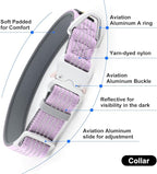 Plutus Pet Reflective Dog Collar with Aviation Aluminum Buckle, Neoprene Padded for Comfort, Lightweight, Heavy Duty Nylon Collar for Puppy Small Medium Large Dogs (Lilac Purple, S)