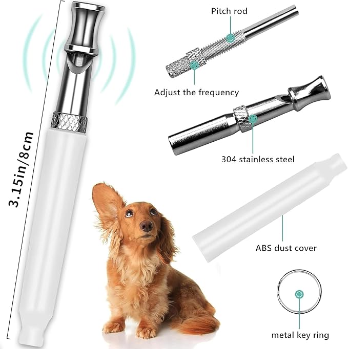Dog Whistle to Stop Barking Neighbors Dog,2 Pcs Adjustable Ultrasonic Silent Dog Whistle