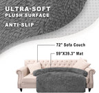 Calming Dogs/Cats Bed Mats, Dog Pad Washable Removable Couch Cover, Plush Long Fur Mat for Pets, Waterproof Lining, Perfect for Small, Medium and Large Dogs and Cats (Dark Gray, 59"x39")