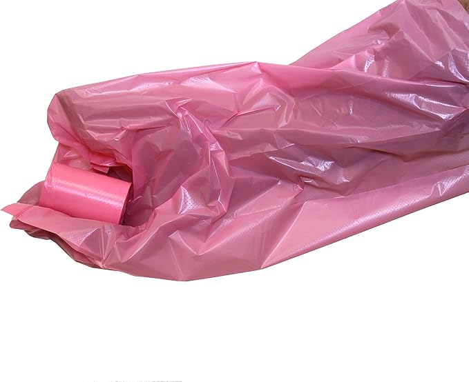 Easy Open & Strong Leak-Proof Poop Bags Dog Waste Bags 13.25 x 9" And 13.25" x 8.50" Made in USA .Bags are easier to tie than standard 12 inch bags (Pink)