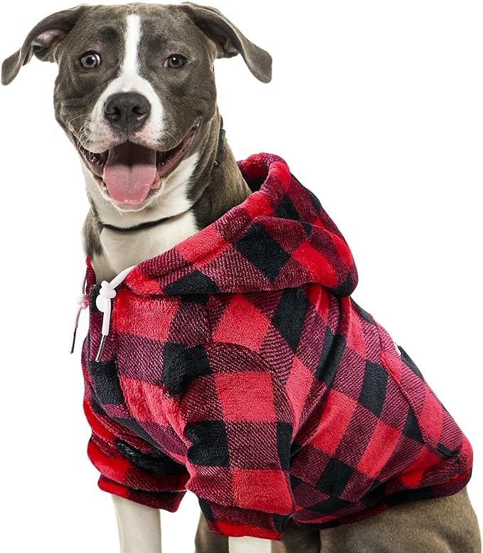 SlowTon Dog Hoodie Tie Dye - Warm Dog Sweater Hoodies with Pocket, Fall Winter Dogs Coat Jacket Pet Outfit Puppy Hooded Sweatshirt Clothes for Small Medium Large Dogs Boy Girl (Red, 3XL)