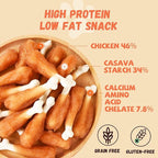 Dog Treats Chicken Wrapped Calcium Bone, Rawhide-Free Grain-Free Training Treats for Dogs Teeth Cleanning Breath Fresh Dog Chewy Snacks for Medium Large Dogs 10.6 oz, 18-19 Counts