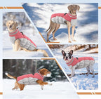 Dog Coats for Large Dogs,XL Dog Coat,Warm Fleece Winter Coat with D-Ring,Back Zipper Pet Jacket for Large Dogs,Waterproof Pet Snow Jacket Clothes Snowsuit Beagle Corgi Border Collie,Pink,XL