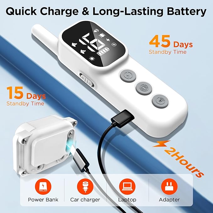 Dog Training Collar,Dog Shock Collar with Remote Control, 3300FT and 4 Training Modes Beep,Vibration,Safe Shock,LED Light,IPX7 Waterproof Rechargeable E-Collar for All Breeds (8-150 lbs)