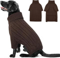 XXXL Dog Sweater for Giant Breed, Warm Winter Fall Dog Sweaters for Dog Girls Boys, Turtleneck Dog Knitwear, Doggie Christmas Sweater, Pet Sweatshirt Clothes Outfit Knit Boxer (Brown XXXL)