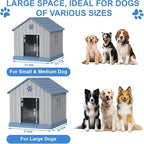EasyUp Dog House Outdoor Indoor,Dog House Weatherproof Resin Shelter with Air Vents and Elevated Floor for Small Medium Large Dogs,Easy Clean and Assemble(37.8 * 40.87 * 38.82in,Blue)