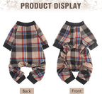 SCENEREAL Fall Dog Pajamas for MediumSized Dogs - Soft, Warm Thanksgiving Puppy Sweatershirt Clothes, Holiday Onesie Outfits for Doggie Winter Christmas - Dog Jammies Pjs, Brown