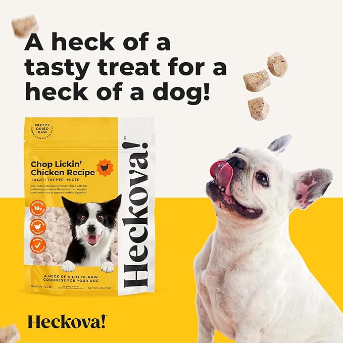 Chop Lickin’ Chicken - Freeze Dried Raw Dog Treats, Real Cuts of Chicken for Training, Meal Topper, High Protein, 15g Per Cup, Made in The USA, 4oz Bag