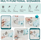 Cat Wrap for Cutting Nails, Self-Adhesive for Grooming, Anti-Scratch Cat Swaddle Wrap for Medicine, Nail Clipping, Teeth Brushing, Ear Cleaning