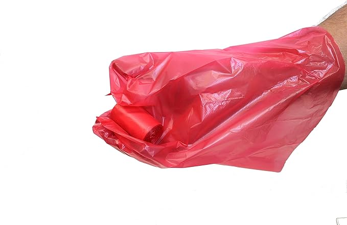 120 Easy Open & Strong Leak-Proof Poop Bags Dog Waste Bags 13.25 x 9" Made in USA .Bags are easier to tie than standard 12 inch bags (Red)