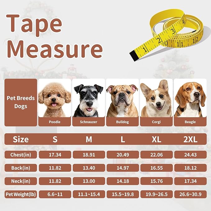 Dog Winter Coat for Small & Medium Dogs (Up to 32lb), Waterproof Dog Coat with Harness, Puppies Windproof Puppy Puffer Jacket, Snowsuit for Dachshund,Frenchie, Corgi (Paw Brown, 2XLarge)