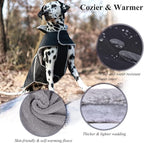 VIVAGLORY Frostfit Dog Coat, Dog Jacket for Winter & Cold Weather, Warm Fluffy Fleece Lined Water Resistant Reflective for Puppy, Coat with Velcro Fastening & Leash Hole, XXS, Black