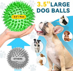 SHARLOVY 3.5” Large Dog Toys Ball, 6 Pack Squeaky oys, Durable for Aggressive Chewers, Spiky Ball for Clean Teeth and Training, Fetch Toys for Large Dogs, for Puppy Chew and Teething