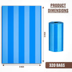 Parisian Pet Ecofriendly Dog Poop Bags Rolls - 320 Count Unscented Poop Bags For Dogs - Leakproof, Extra Thick, 16 Dog Waste Bags Refill Rolls - Stripped Blue Doggie Poop Bags - Fits All Dispenser