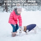 BEAUTYZOO Winter Dog Coat with Harness Built in, Warm Dog Puffer Jacket Vest Padded Fleece Cold Weather Coats Windproof Waterproof Snow Jackets Clothes for Small Medium Puppy, Blue M