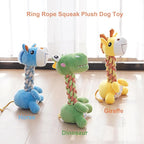 Large Squeaky Plush Giraffe Dog Toy, Durable Chew Toy for Aggressive Chewers, Interactive Tug of War Fetch Toy, Soft Rope Neck for Small Medium Large Dogs