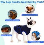 MIGOHI Dog Anxiety Relief Coat,Comfort Anxiety Vest for Dogs,Adjustable Anxiety Calming Wrap for Fireworks,Thunderstorms,Travel, Separation, Dog Anxiety Jacket for Small Dogs,L,NavyBlue