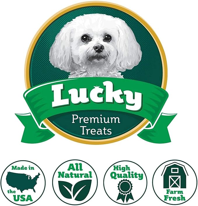 Lucky Premium Treats Chicken Basted Rawhide Stubbys – All Natural Rawhide and Chicken Dog Treats, Gluten Free Premium Large Dog Treats (12 Chews)