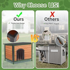 Outdoor Dog House with Door Weatherproof Dog Kennel Chew-Proof Metal Frame Openable Roof for Easy Cleaning