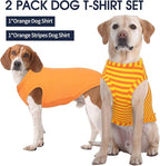 IECOii 2 Pack Extra Large Dog T-Shirt,Breathable & Lightweight Dog Tshirts Vest for Summer Wearing -Fade-Resistant, Easy to Put On – Machine Washable,Fit for Doberman Great Dane,Orange+Stripes,4XL